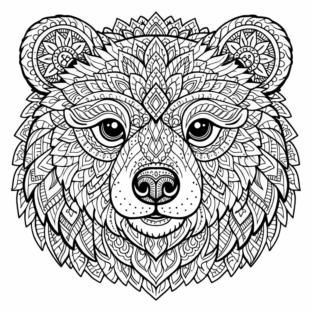 Mandala AI coloring page style example — geometric symmetrical patterns