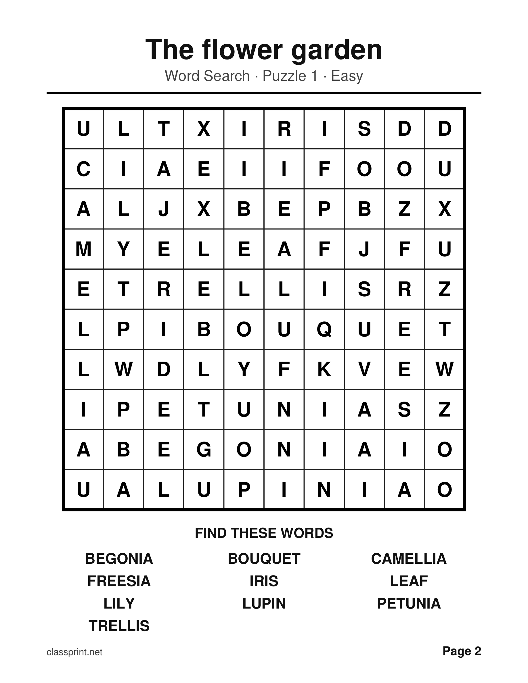 Free printable large print word search with big bold letters and thick grid lines